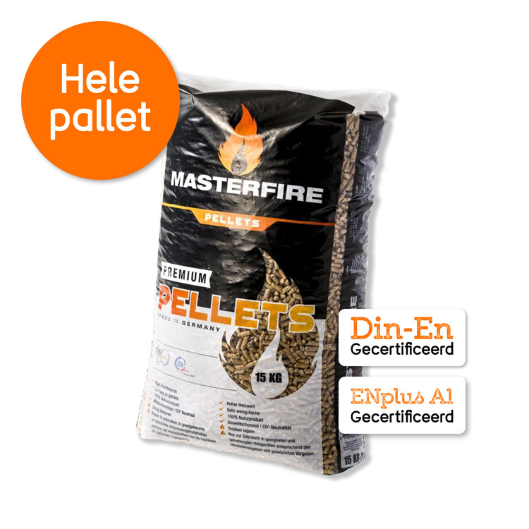 Houtpellets Masterfire Premium 990 KG zijaanzicht