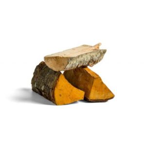 Hoaardhout grote kist berk/elzen losse houtblokken