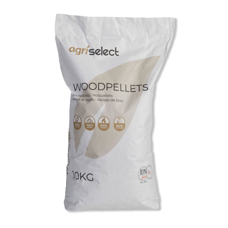 Houtpellets Agriselect Woodpellets 10 KG Ambiance papieren zak voorkant